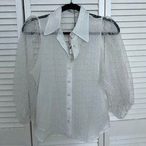 Zara polka dot blouse NWT XS